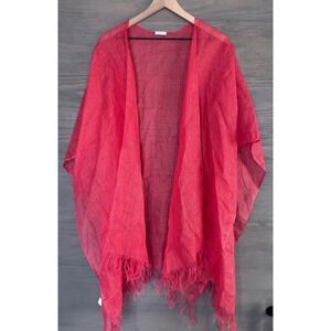 MerSea Women's Travel Wrap Linen One Size‎ Fringe Orange Beach Wrao Cover